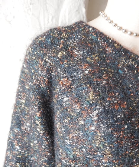 Mix Color Mohair Cardigan BKBR