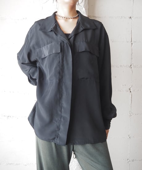 Fly Front L/S Frap Pocket Shirt BK