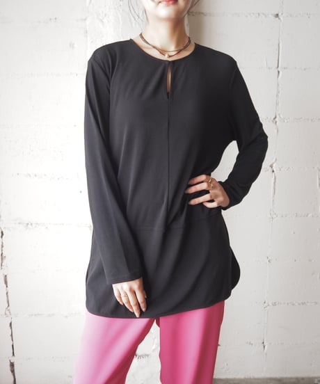 LAUREN Peekaboo Design Long Cutsewn BK