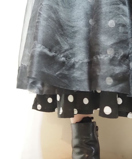 Tulle Layered Dot Skirt BK
