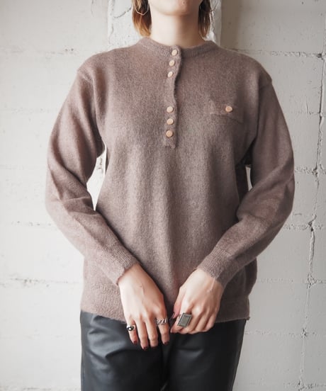 NINAHAZAN Mohair Mix Button Knit BE