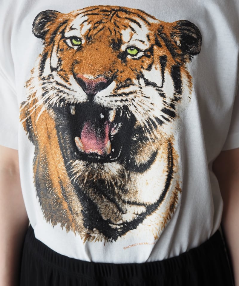 1980's USA Tiger Print Tee WH | Orfeo