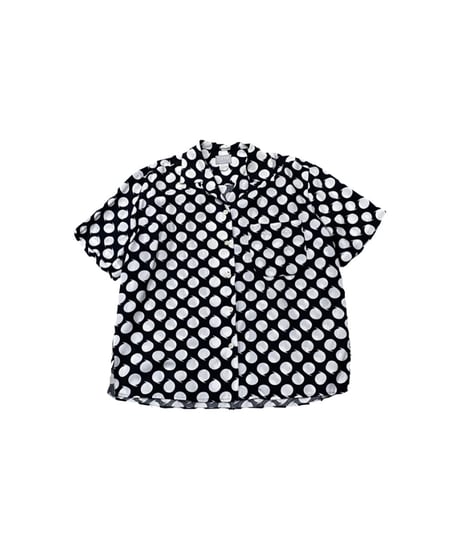 S/S Comma Dot Open Collar Shirt BKWH
