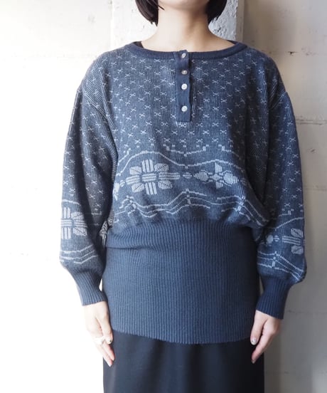 Waist Long Rib Pattern Knit GR
