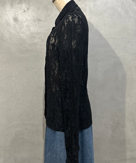 MICHAEL KORS Long Sleeve Lace Shirt BK