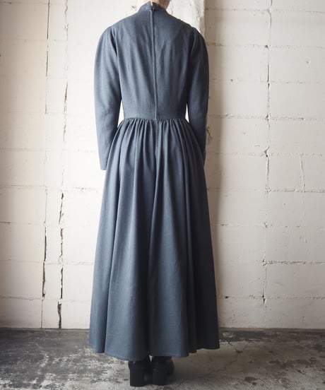 Stand Collar V Waist Dress GR