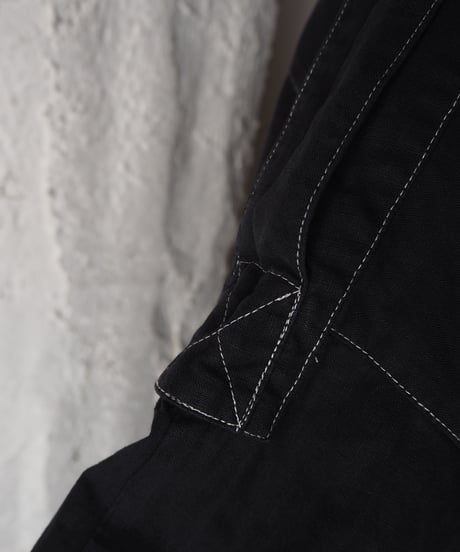 White Stitch Linen Shirt BK
