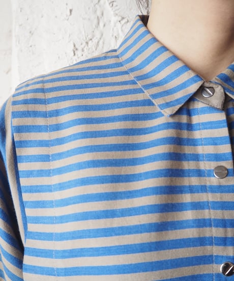 Stripe×Border Shirt Dress KABL