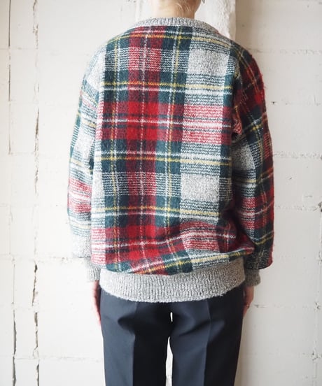 Check Mohair  Mix Knit REGN