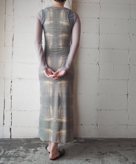 1990's France Marble Pattern Sleevelss Dress KAYE