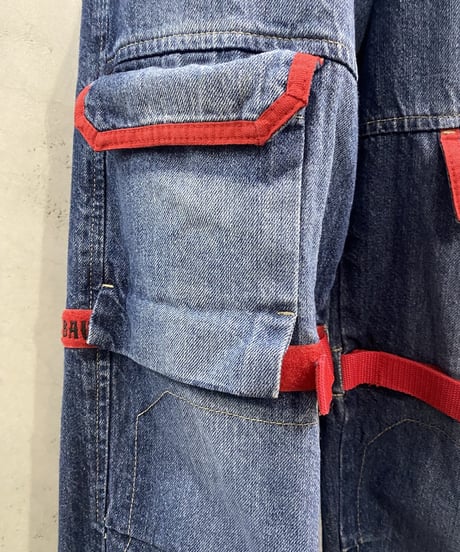 MARITHE FRANCOIS GIRBAUD Tape Design Denim Shuttle Pants BL RE
