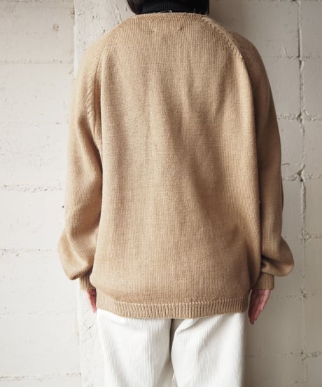 1960-1970's Vneck Knit Cardigan BE