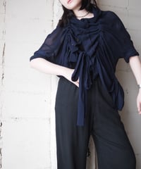 2000's Y's String Gather Design Shirt NV