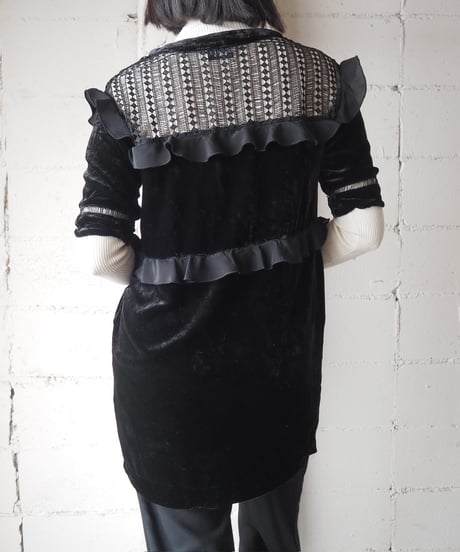 ESSENTIEL ANTWERP Lace×Velvet Dress BK