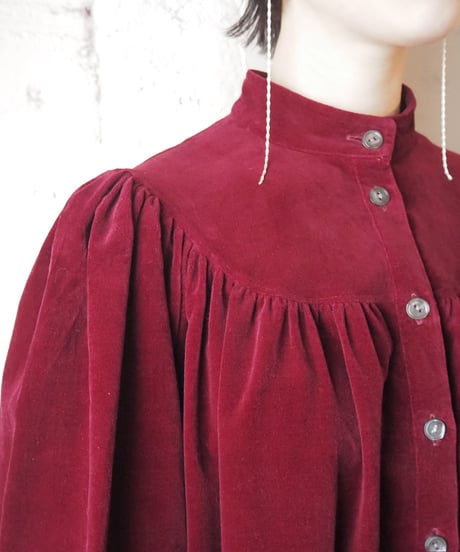 laura ashley Cotton Velour Gather Dress BUR