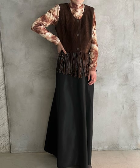 Suede Fringe Hem Vest BR