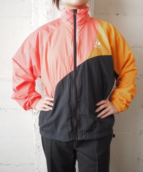 adidas Tricolor Asymmetry Nylon Jacket PI BK OR