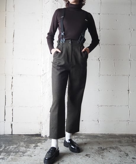 Stripe Wool Suspender Pants KABK