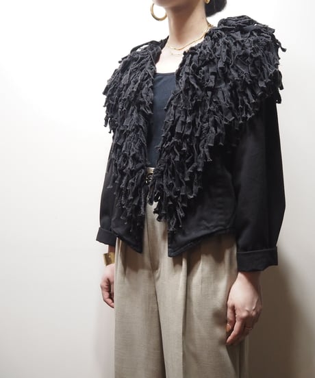Fringe Collar Jacket BK