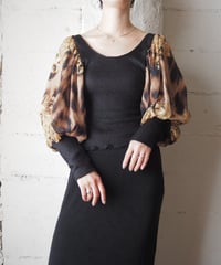 Patterned Sleeveless Lame Knit Blouse BKYE