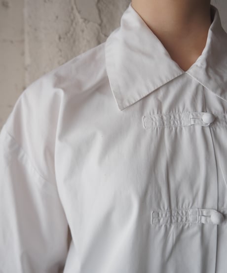 Side Slit Cotton China Shirt WH
