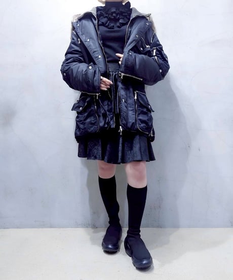 Dolce&Gabbana Spiral Zip Design Mods Coat BK