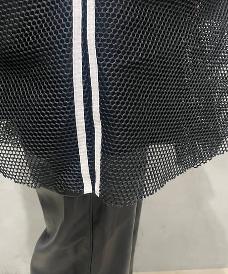 Side Line Mesh Mini Skirt BKWH