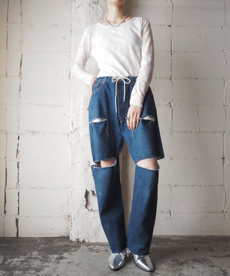 Levi’s501 Drawstring&Slashed Crash Denim BL