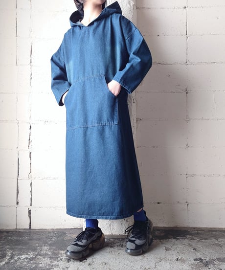 Hooded Denim Dress BL