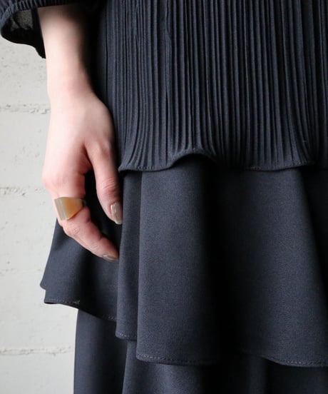 Pleated Tiered Dress BK