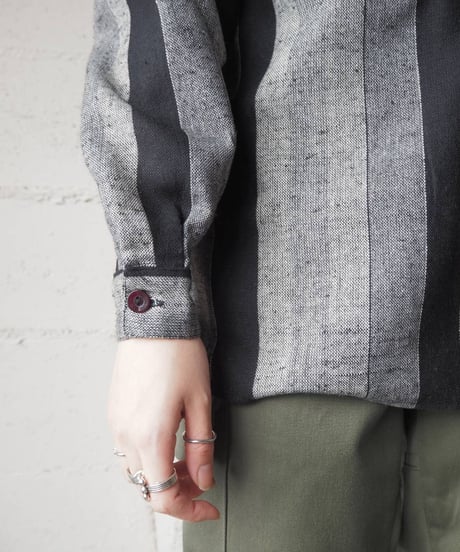 Design Collar Stripe  Shirt BKGR