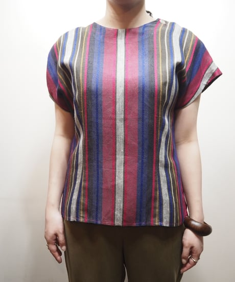Stripe French Sleeve Blouse BRPI