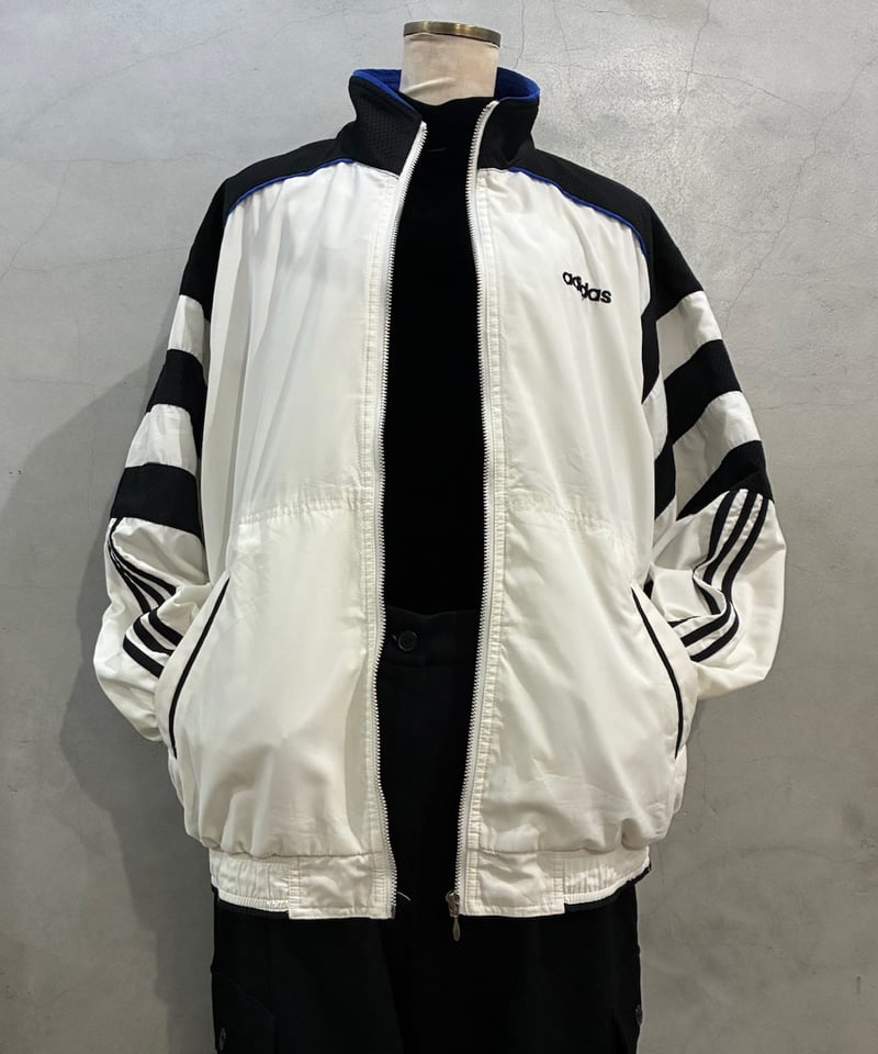 90s adidas White x Black Nylon Jacket 常田 adidas 90's Nylon Track Jacket WH BK | Orfeo