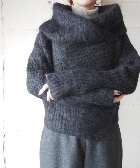 SONIA RYKIEL Shawl Collar Mohair Knit Cardigan BK
