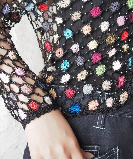 Beads Crochet Colorful Cardigan BKREBL