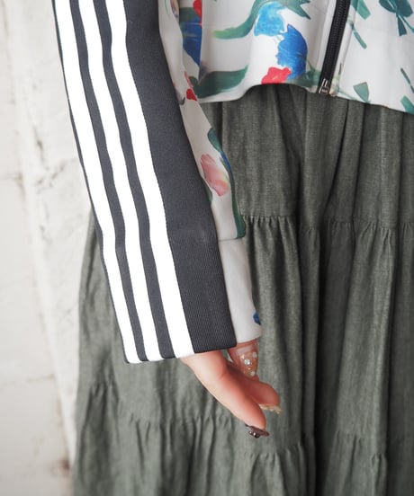 adidas Cropped Flower Print Track Jacket BKWH