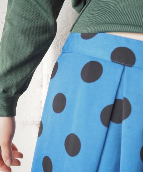 Polka Dot Tuck Skirt BLBK