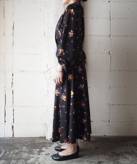 1970's Cachecouer Flower Pattern Dress BK