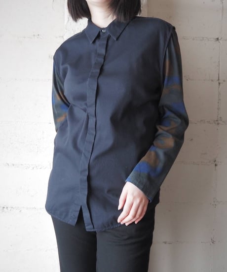 3.1 Phillip Lim Camouflage Sleeve Cotton Shirt NV