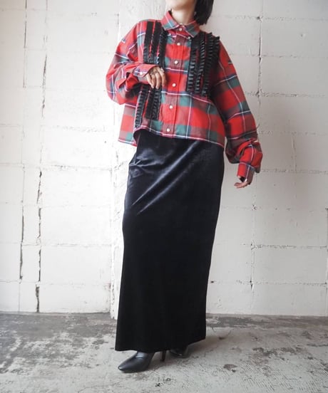 Velour A Line Skirt BK