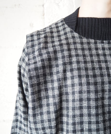 Check Pattern Rib Tops BKWH