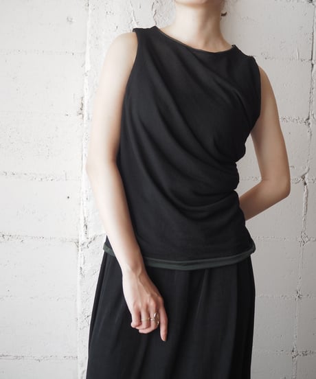 marcel marongiu Drape Tank Top BK GN