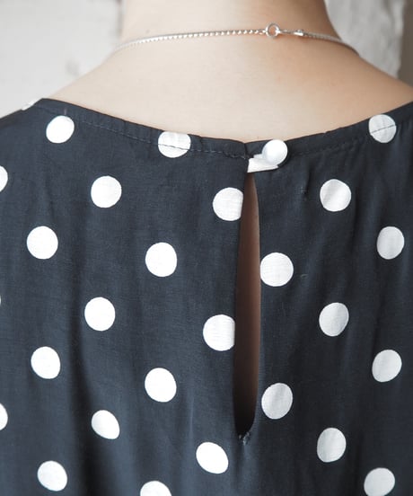 Sleeveless Dot Dress BKWH