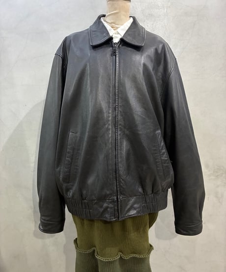 Zip Up Leather Blouson BK