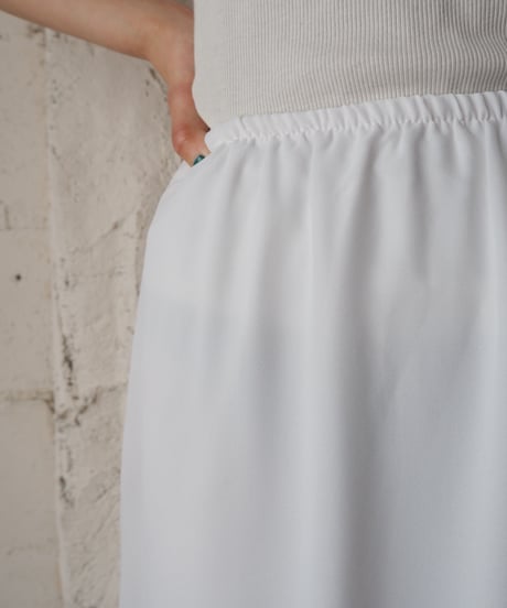 Flared Hem Easy Long Skirt WH