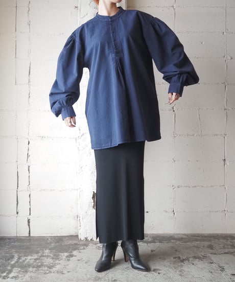 Band Collar Grandpa Shirt NV