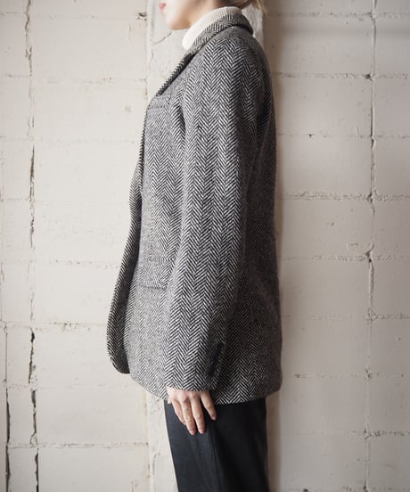 LAUREN Herringbone Tweed Tailored Jacket BKWH