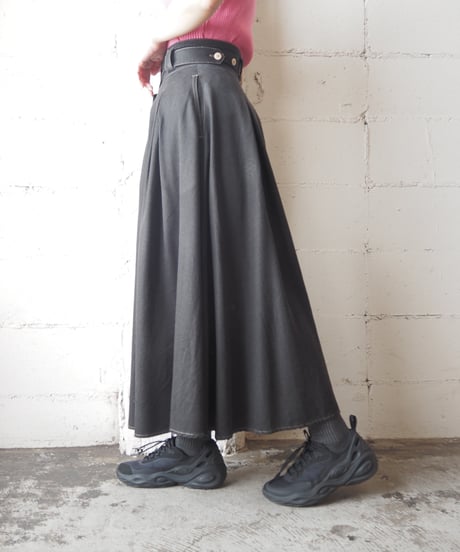 Front Button Flared Skirt DGR