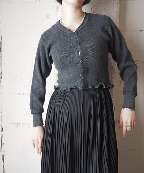 REMAKE Frilled Hem Thermal Cardigan DGR