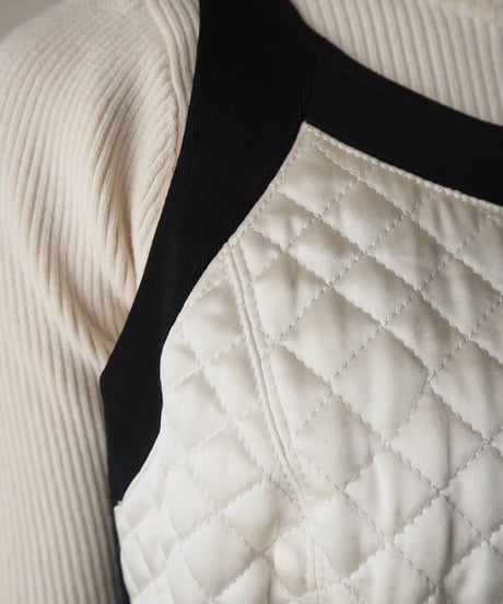 Quilt Switching Sleeveles Dress BKWH